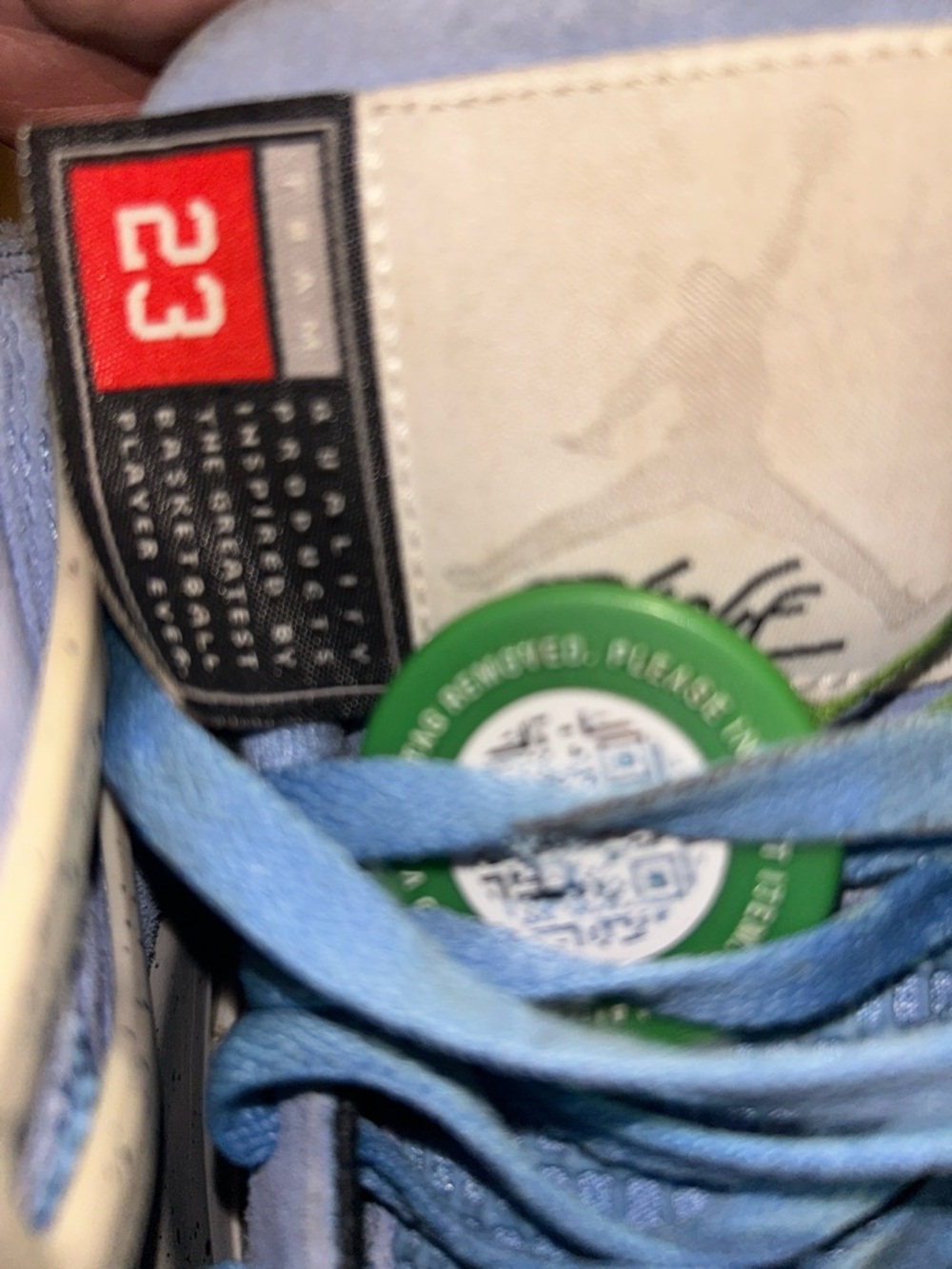 Jordan Light Blue and Gray Suede Retro University Sneakers size 10 AUTHENTICATED - Picture 13 of 15